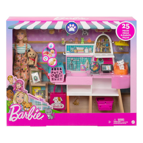Barbie - Set de juego de tienda de mascotas