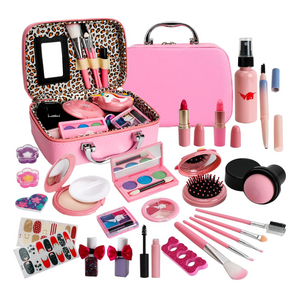 Kit de maquillaje - Rosado leopardo (25 piezas)