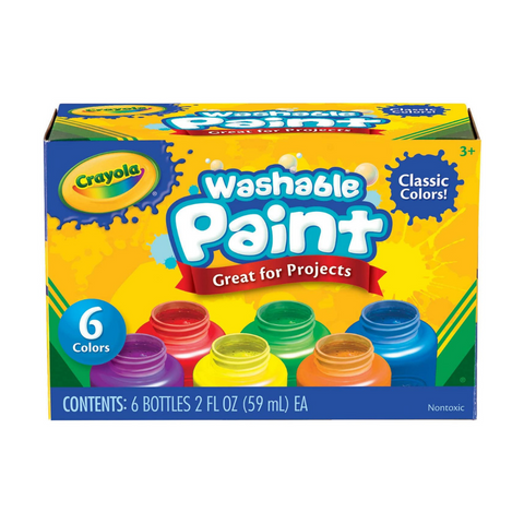 Crayola - Pintura lavable (6 colores surtidos, 2 oz c/u)