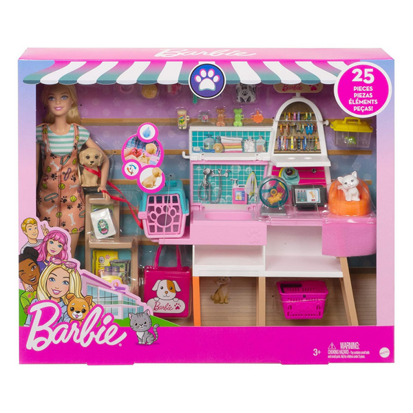 Barbie - Set de juego de tienda de mascotas