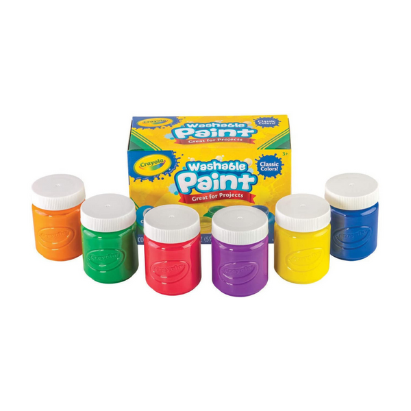 Crayola - Pintura lavable (6 colores surtidos, 2 oz c/u)