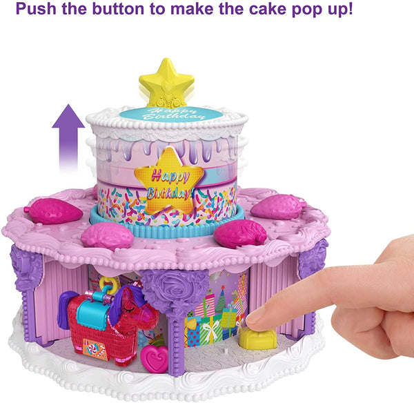 Polly Pocket - Pastel de cumpleaños (7 áreas de juego, 25 sorpresas)