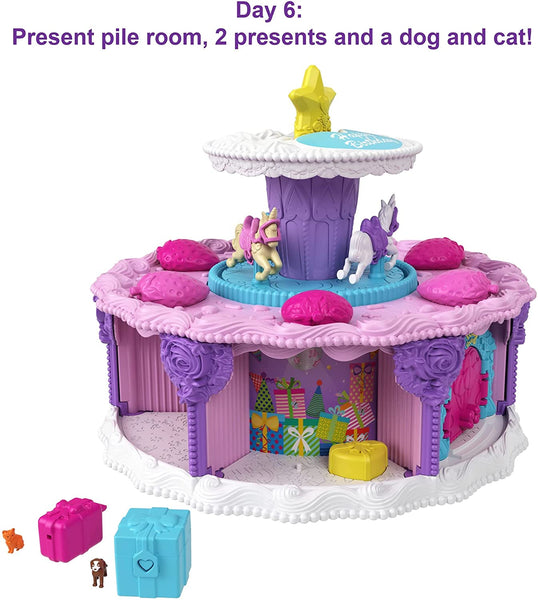 Polly Pocket - Pastel de cumpleaños (7 áreas de juego, 25 sorpresas)