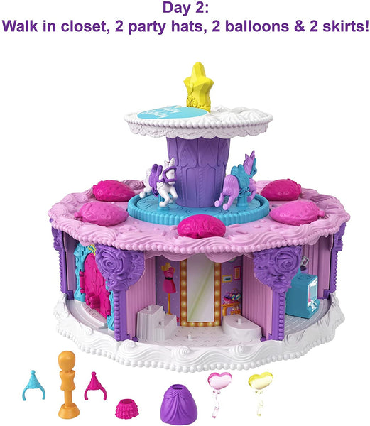 Polly Pocket - Pastel de cumpleaños (7 áreas de juego, 25 sorpresas)