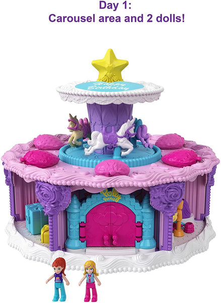 Polly Pocket - Pastel de cumpleaños (7 áreas de juego, 25 sorpresas)