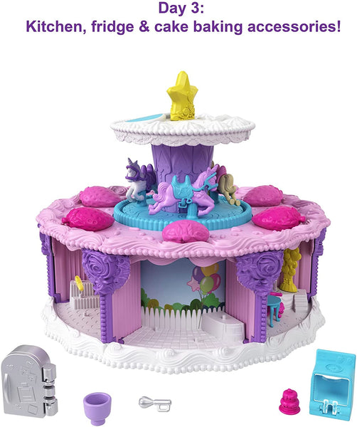 Polly Pocket - Pastel de cumpleaños (7 áreas de juego, 25 sorpresas)